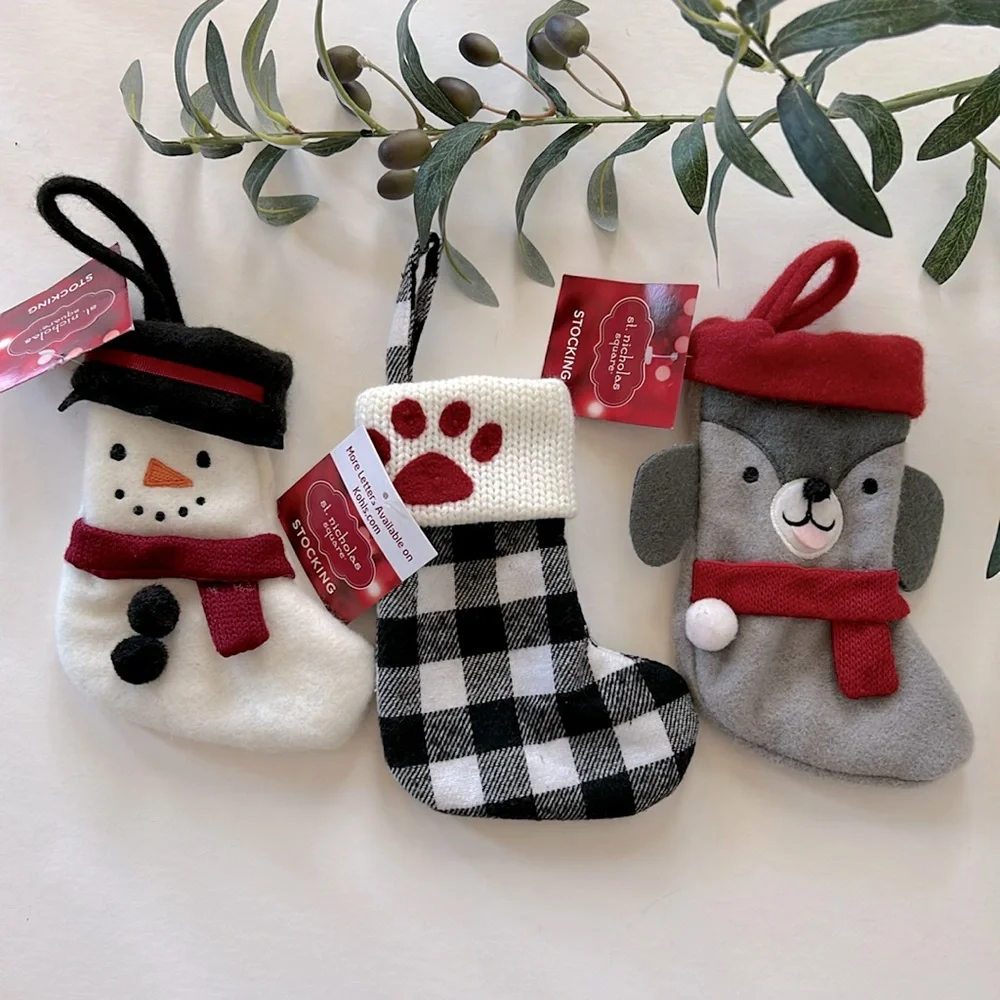 Set of 3 Mini Stockings - Picture 1 of 6
